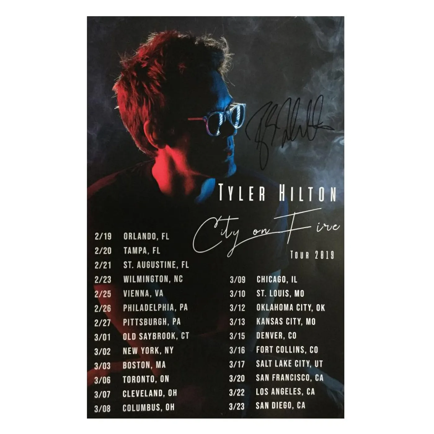 Tyler Hilton - Signed Tour Poster
