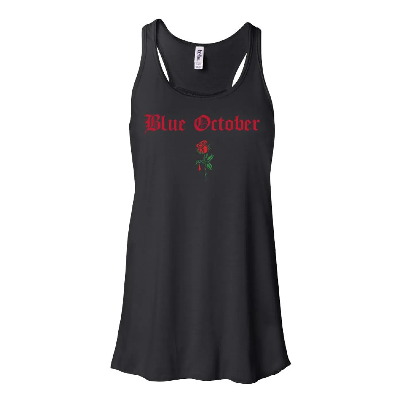 Blue October - Ladies Rose Flowy Tank (Black)