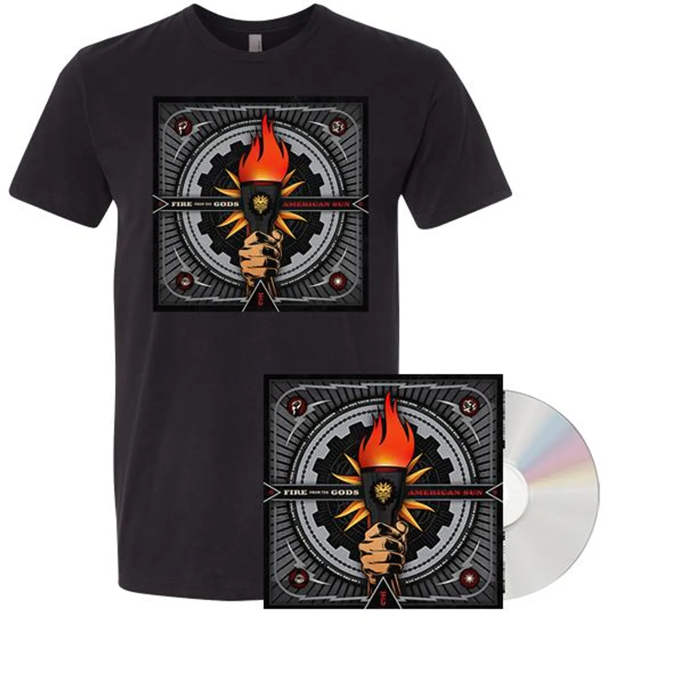 Fire From The Gods - E7Lg Fire From the Gods - Album Tee + Signed CD Bundle
