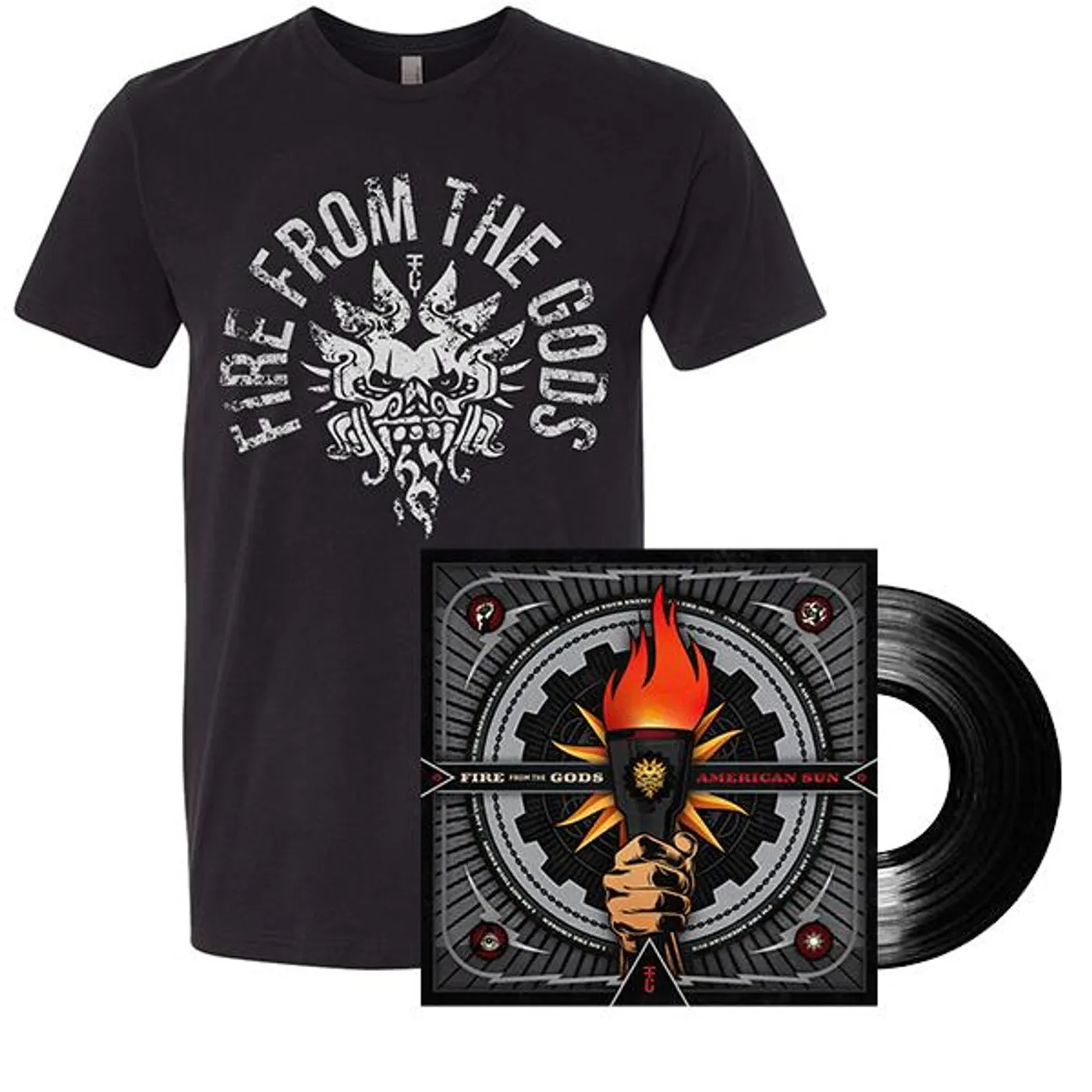 Fire From The Gods - E7Lg Fire From the Gods - Sun God Tee + Signed Vinyl Bundle