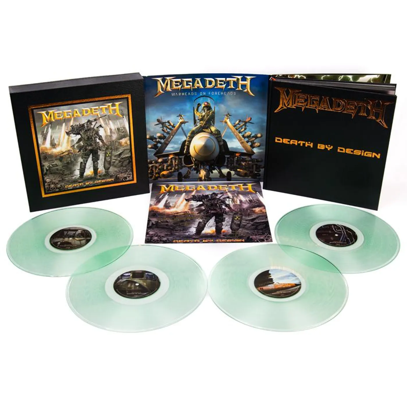 Bandwear Superstore Megadeth: Death By Design w/ 4 clear vinyl "Warheads On Foreheads" album set signed by Full Band + 11 Artists (SDCC 2019)