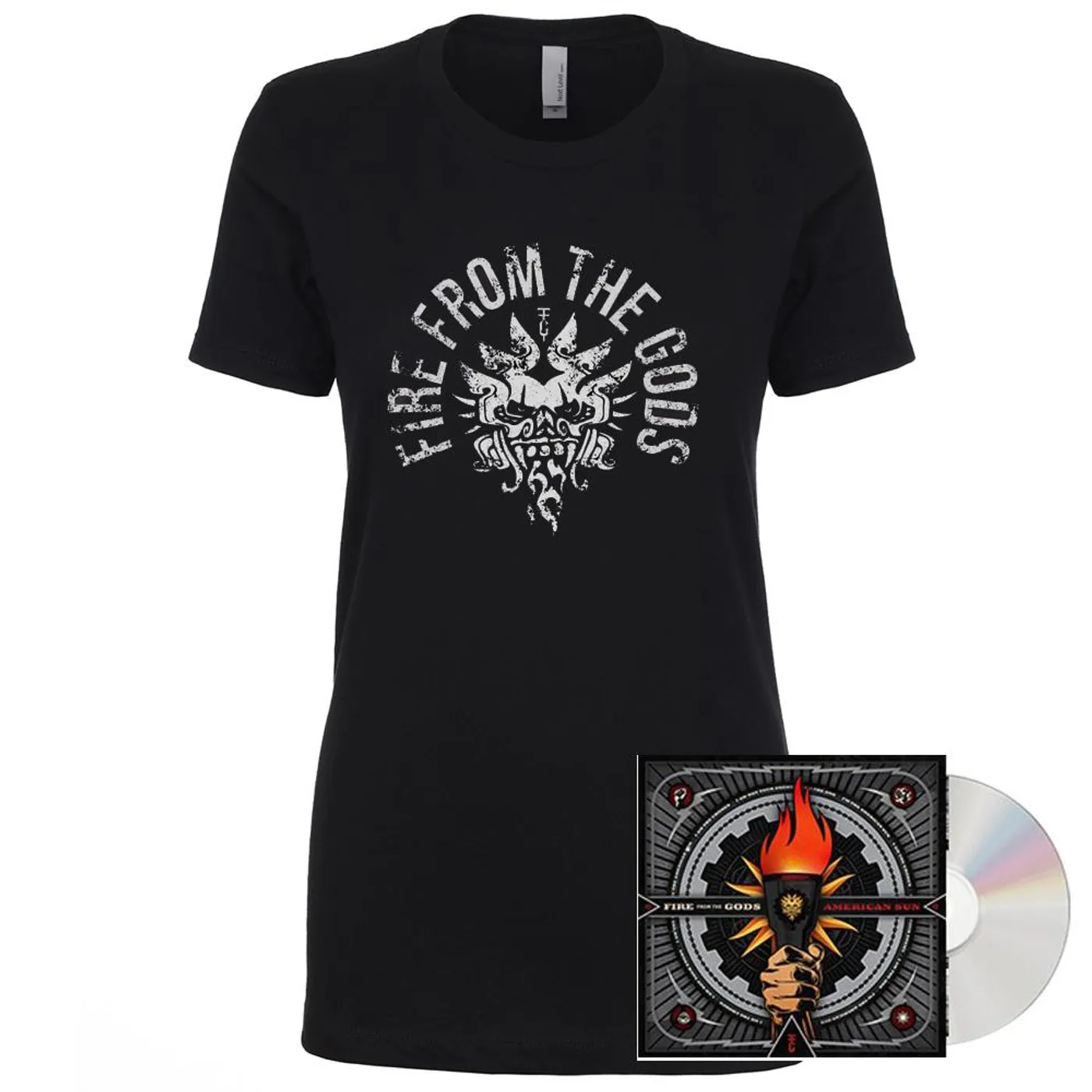 Fire From The Gods - E7Lg Fire From the Gods - Women's Sun God Tee + Signed CD Bundle