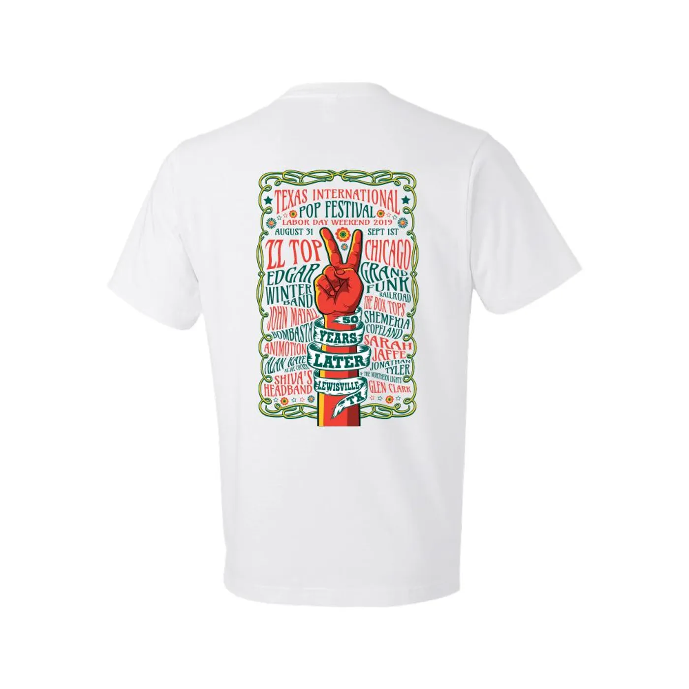Texas International Pop Festival - Full Size Logo Tee (White)