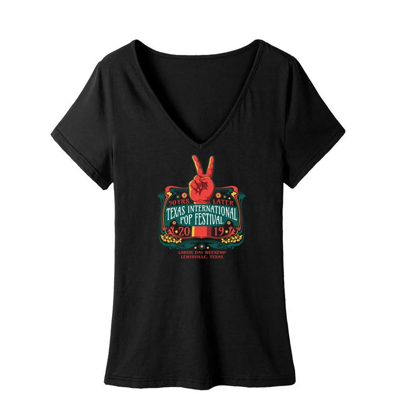 Texas International Pop Festival - Ladies V-Neck Tee