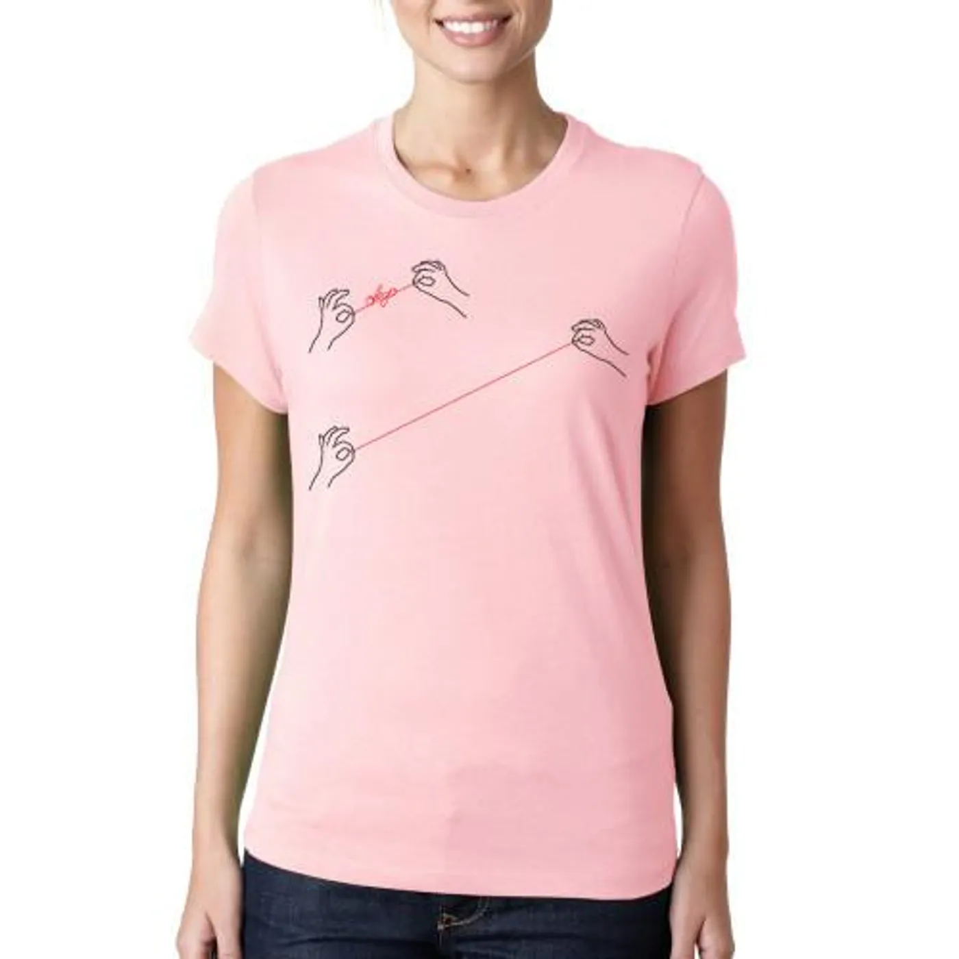OK Go - Red String Ladies Tee (Pink)