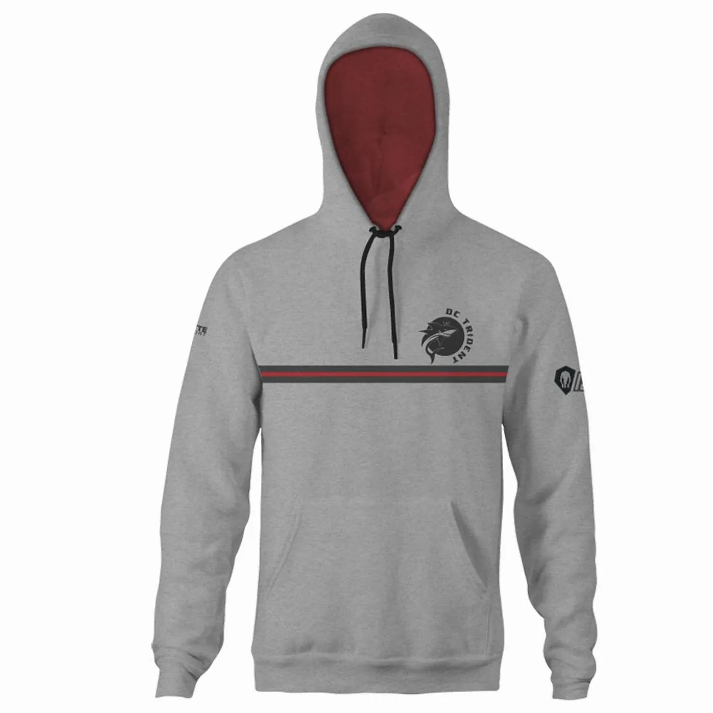 DC Trident - Custom Heathered Light Gray Unisex Adult Hooded Sweatshirt