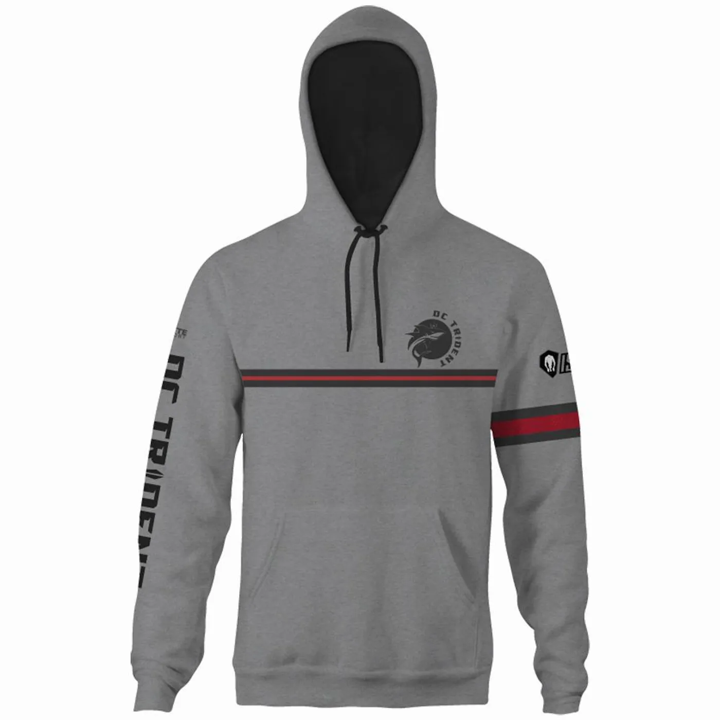 DC Trident - Custom Heathered Gray Unisex Adult Hooded Sweatshirt