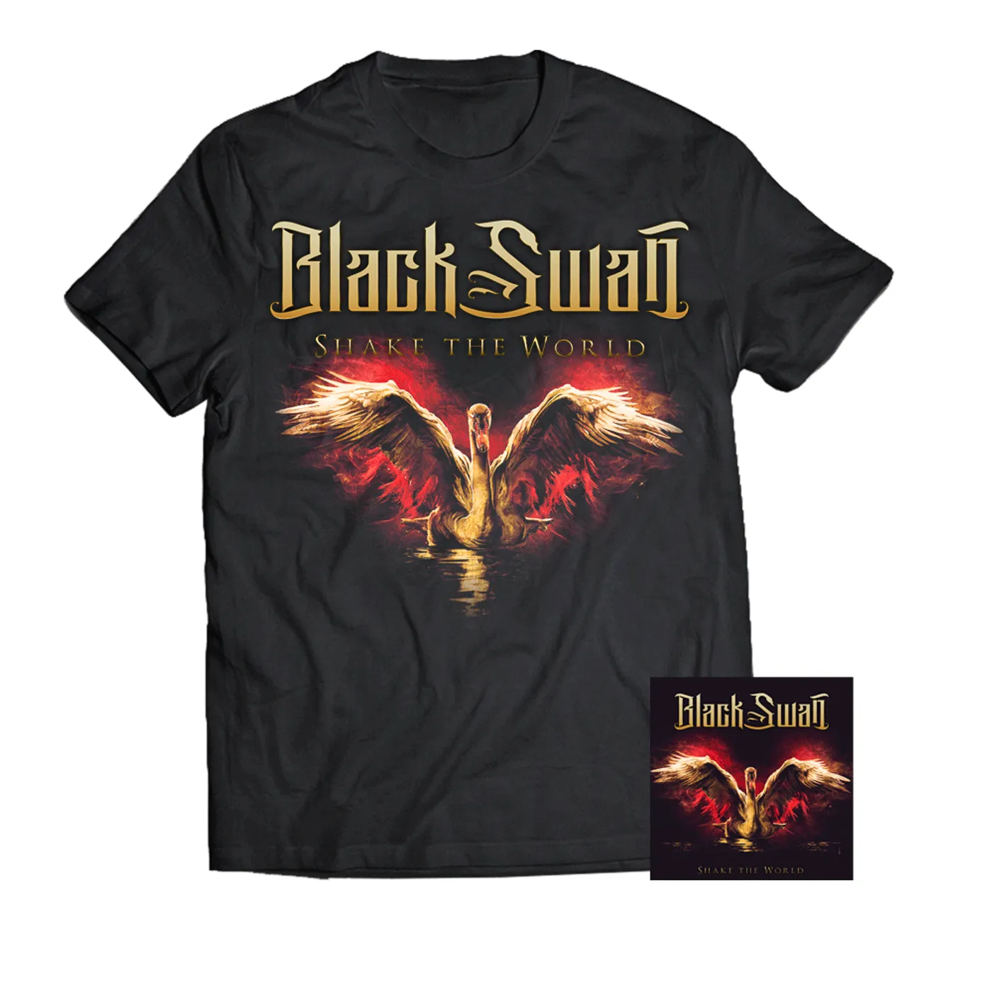 Frontiers Black Swan - Shake The World CD + Album Tee