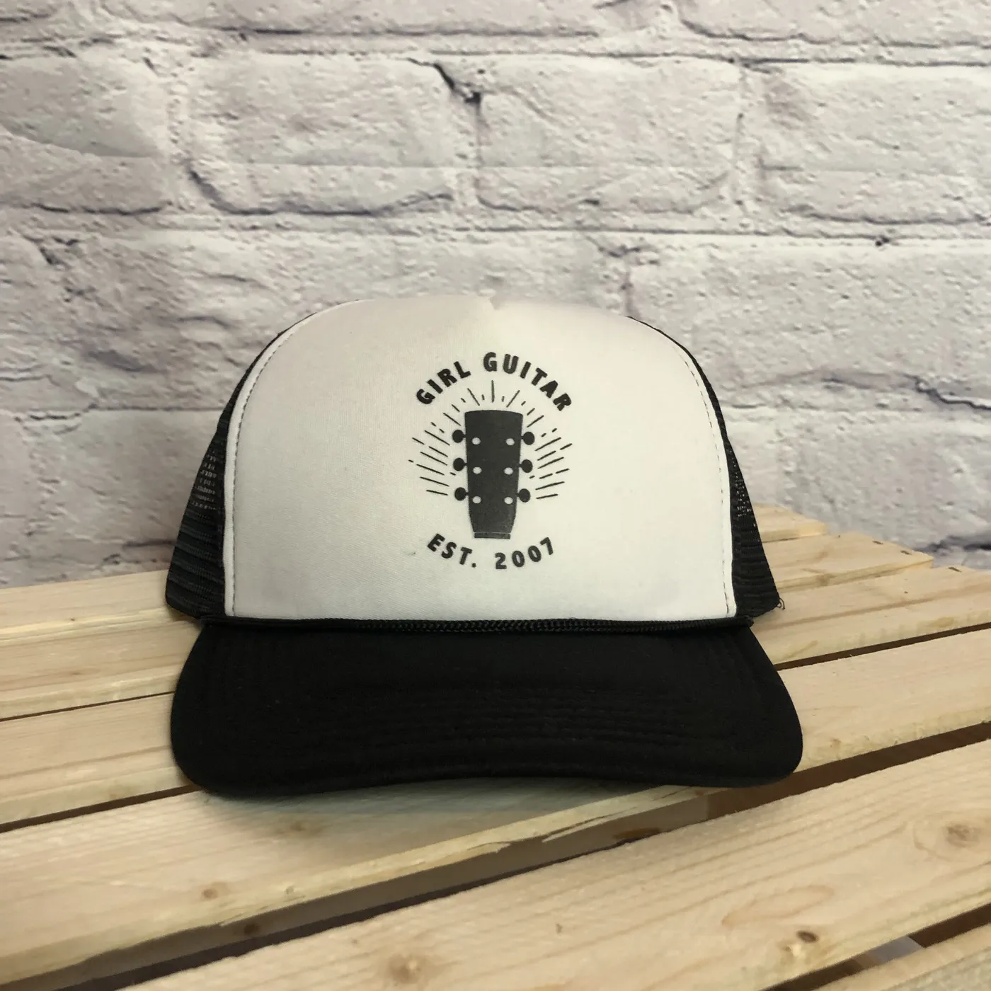 Girl Guitar - Black Trucker Hat
