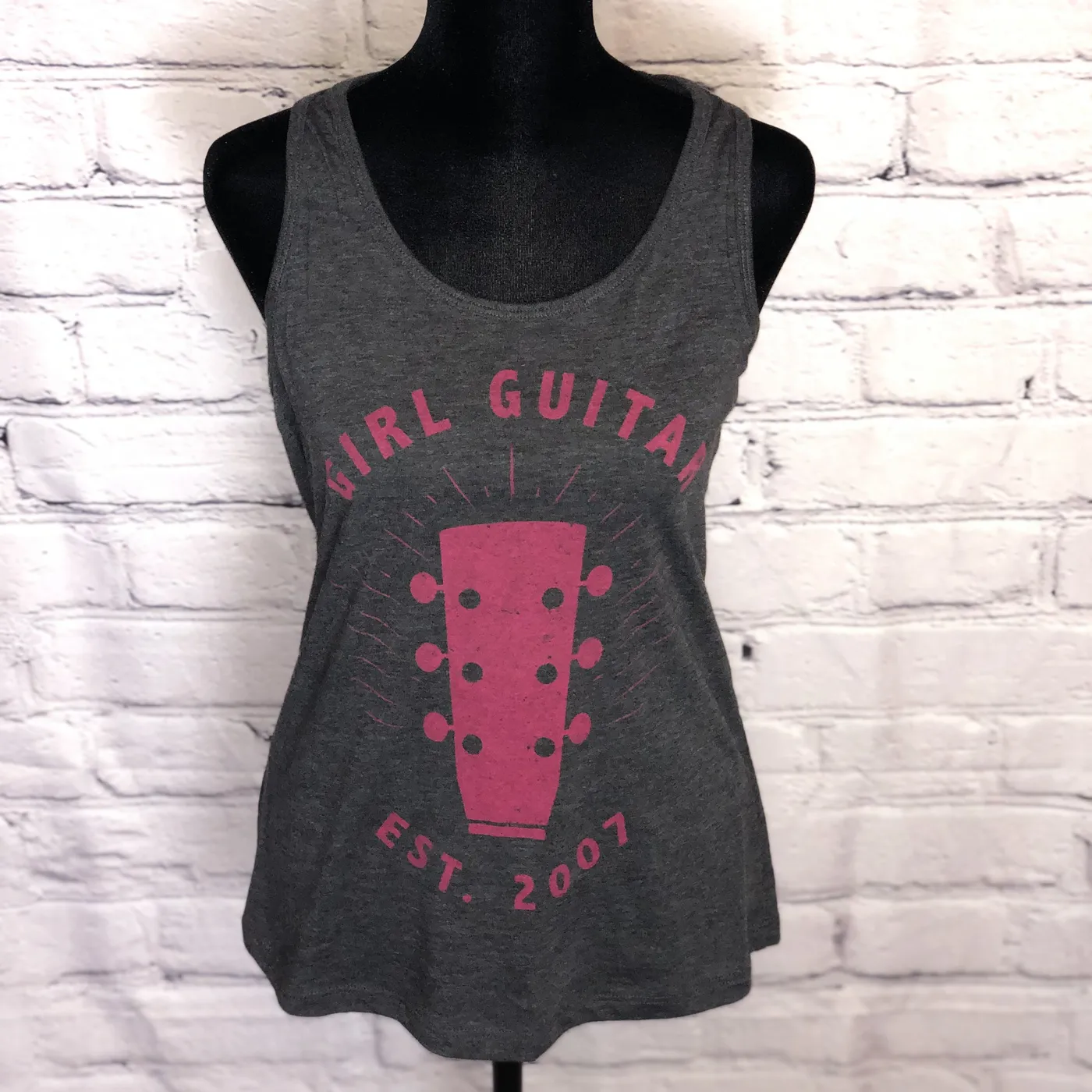 Girl Guitar - Black Racerback Tank