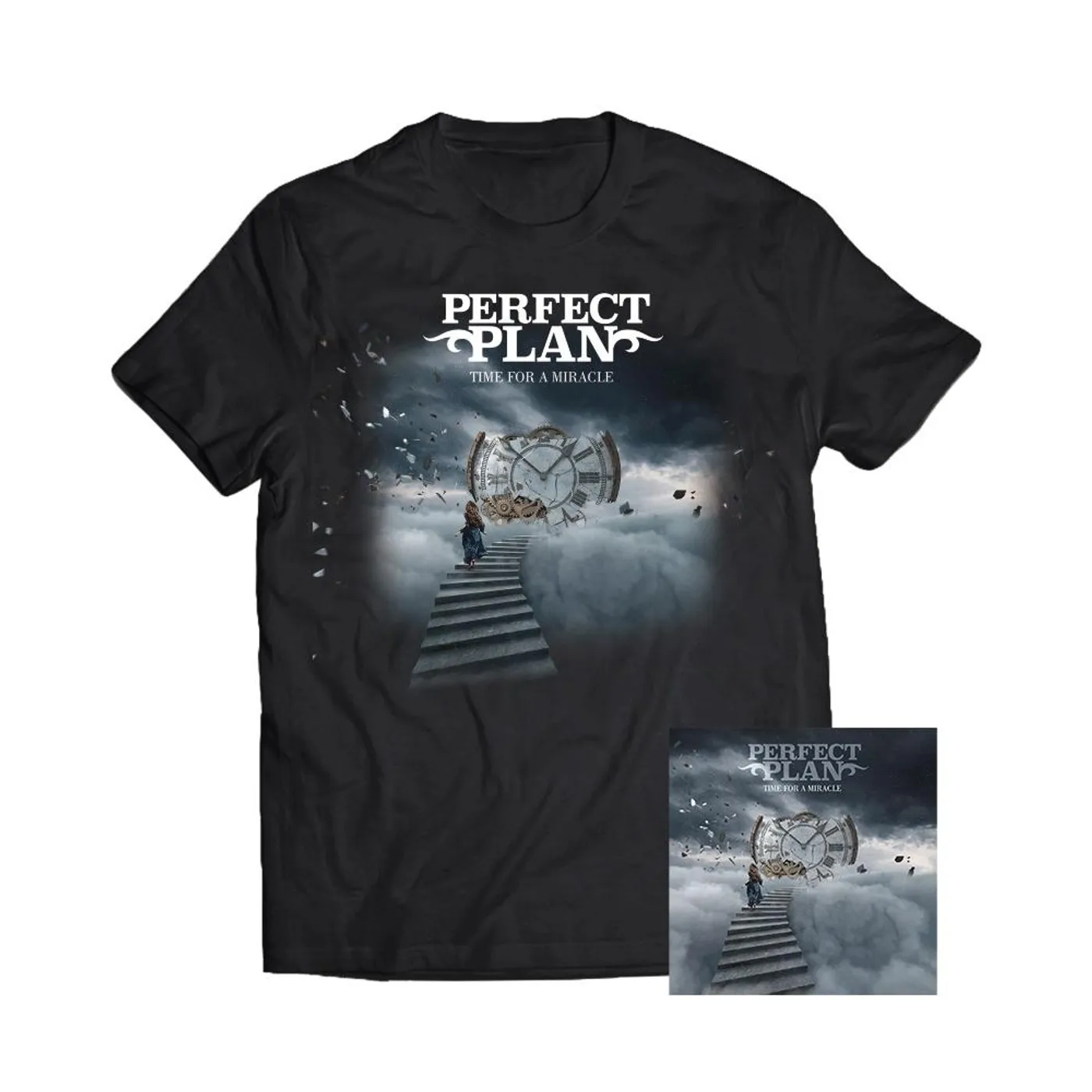Frontiers Perfect Plan - Time For A Miracle CD + Tee Bundle