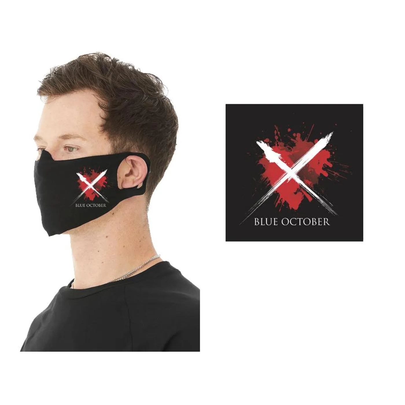 Blue October - Heart X Face Mask