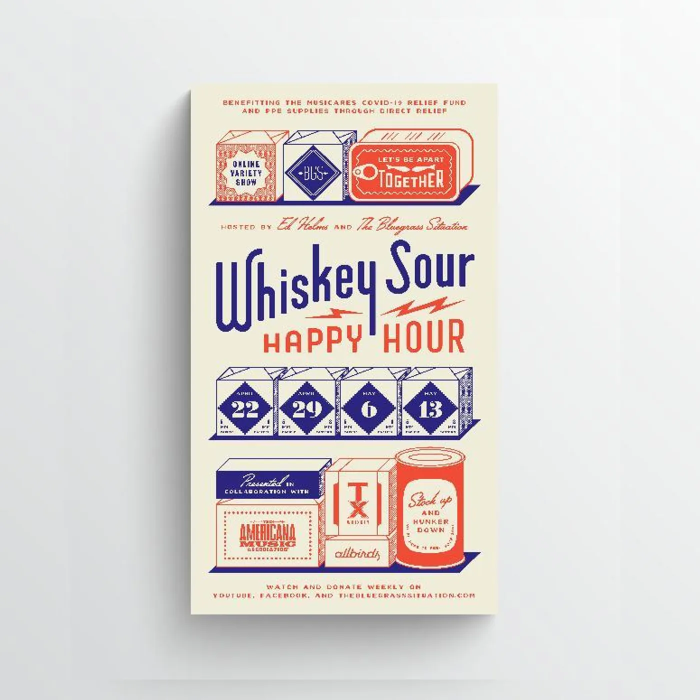 The Bluegrass Situation - Whiskey Sour Happy Hour Screenprint Poster (limited edition)