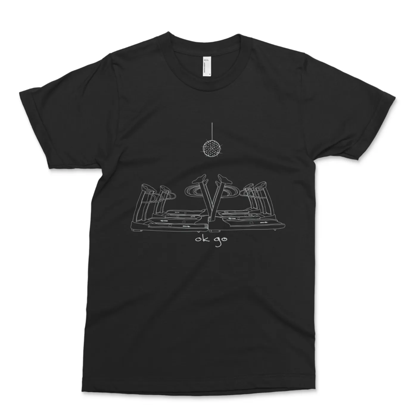 OK Go - Disco Treadmill Lo-Fi T-Shirt - Black with White