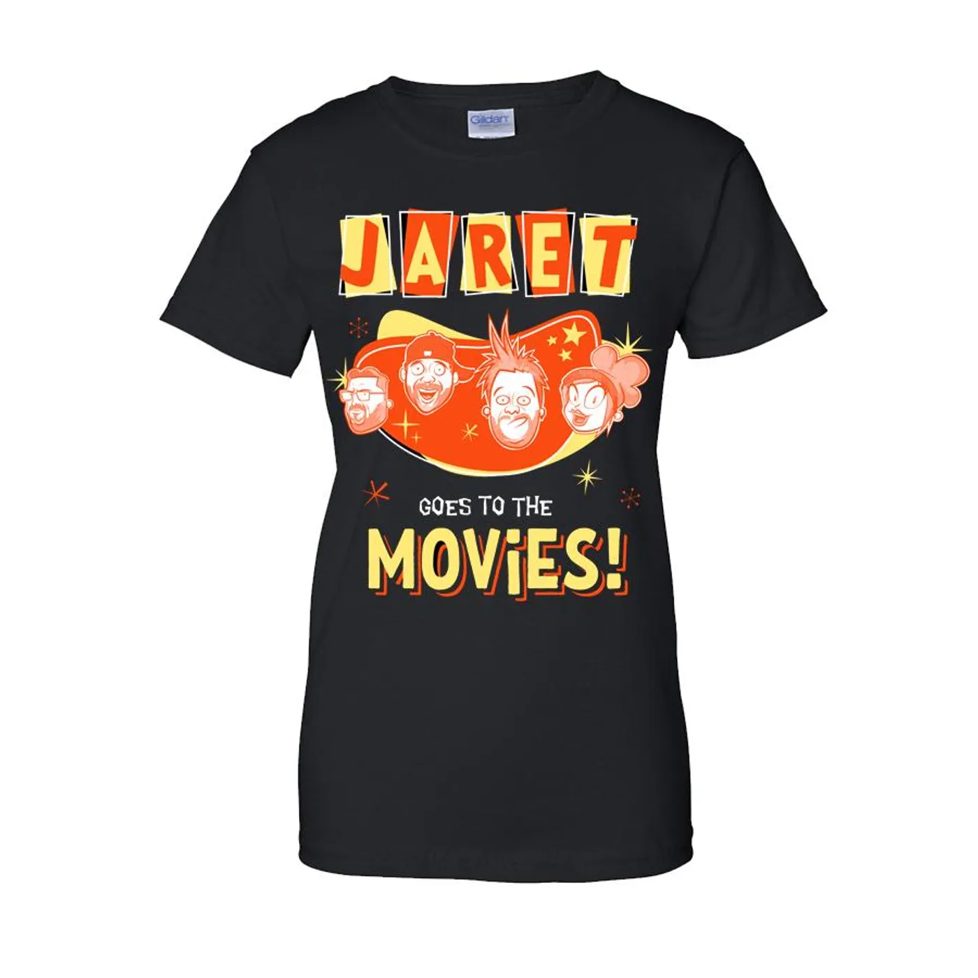 Jaret Reddick Jaret Goes To The Movies - Cartoon Faces Ladies Tee