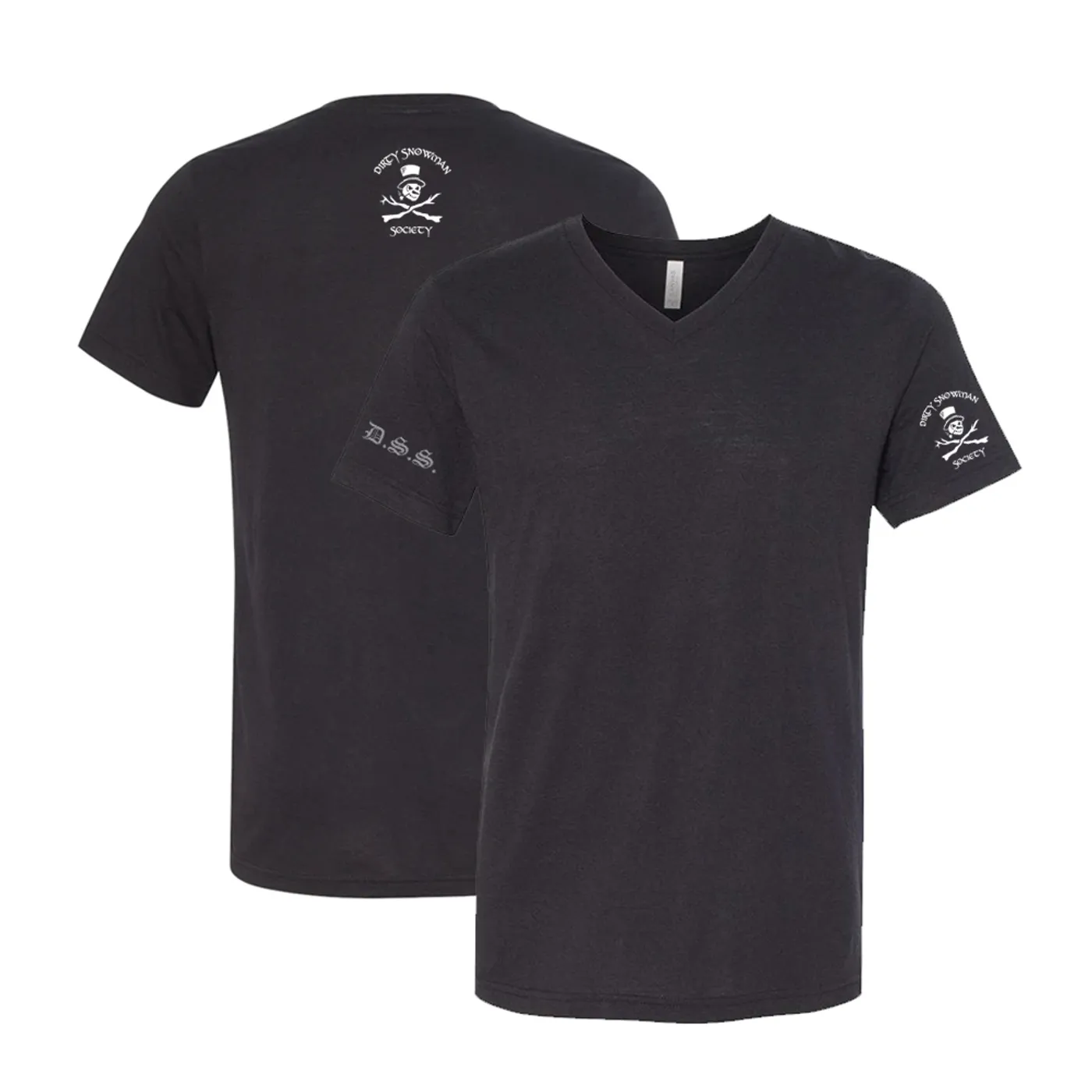 Dirty Snowman Society - Skull and Crossbones V-neck Tee