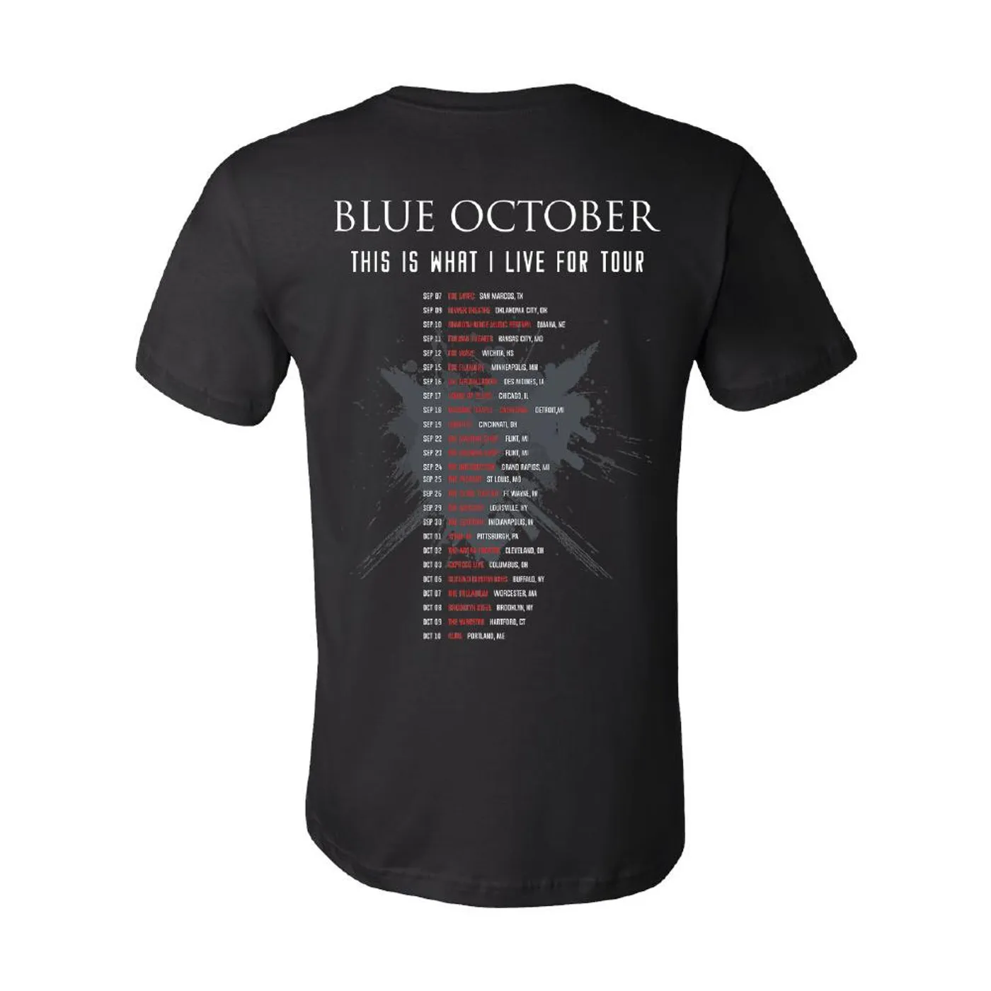 Blue October - TIWILF Ladies Tour Tee - September Dates (Black)