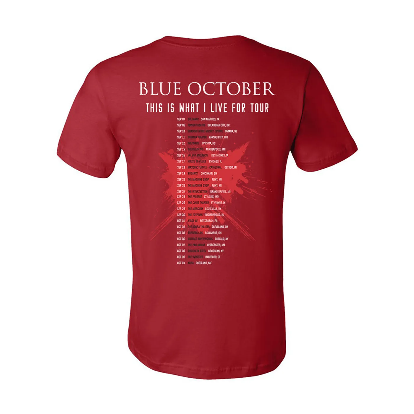 Blue October - TIWILF Tour Tee - OCT/NOV Dates (Red)