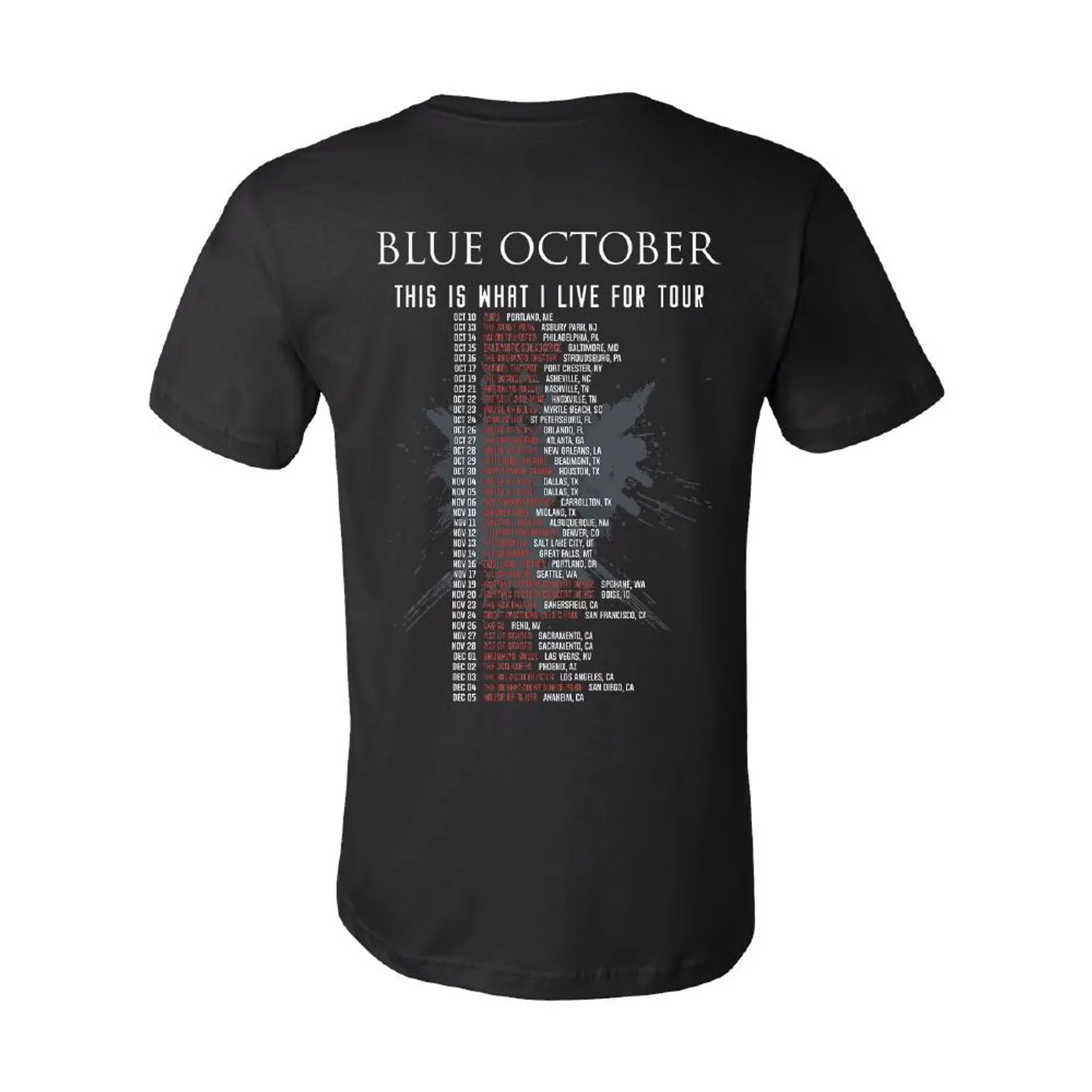 Blue October - TIWILF Tour Tee - OCT/NOV Dates (Black)
