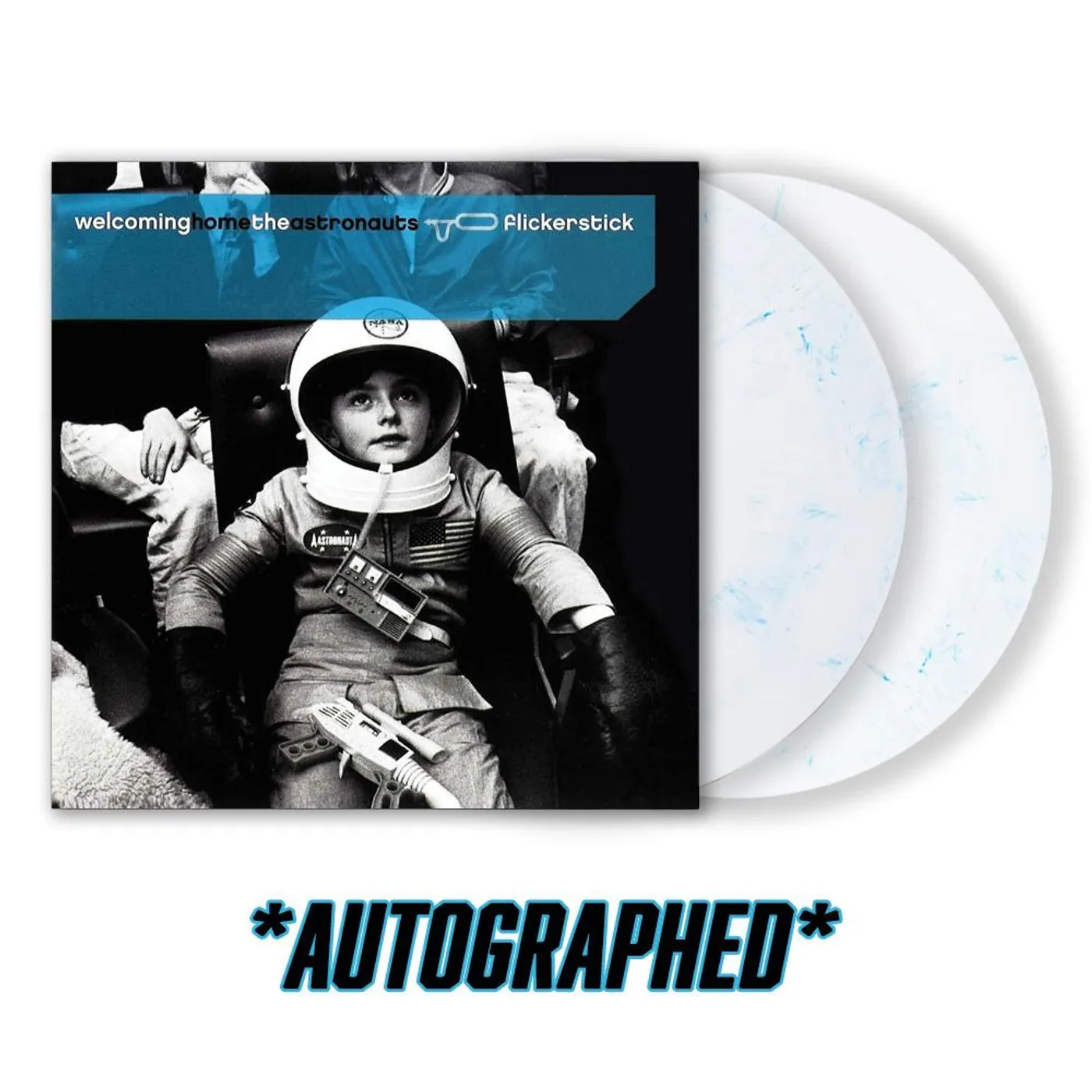 Flickerstick - Limited Edition Autographed Welcoming Home The Astronauts Swirl LP (Vinyl)