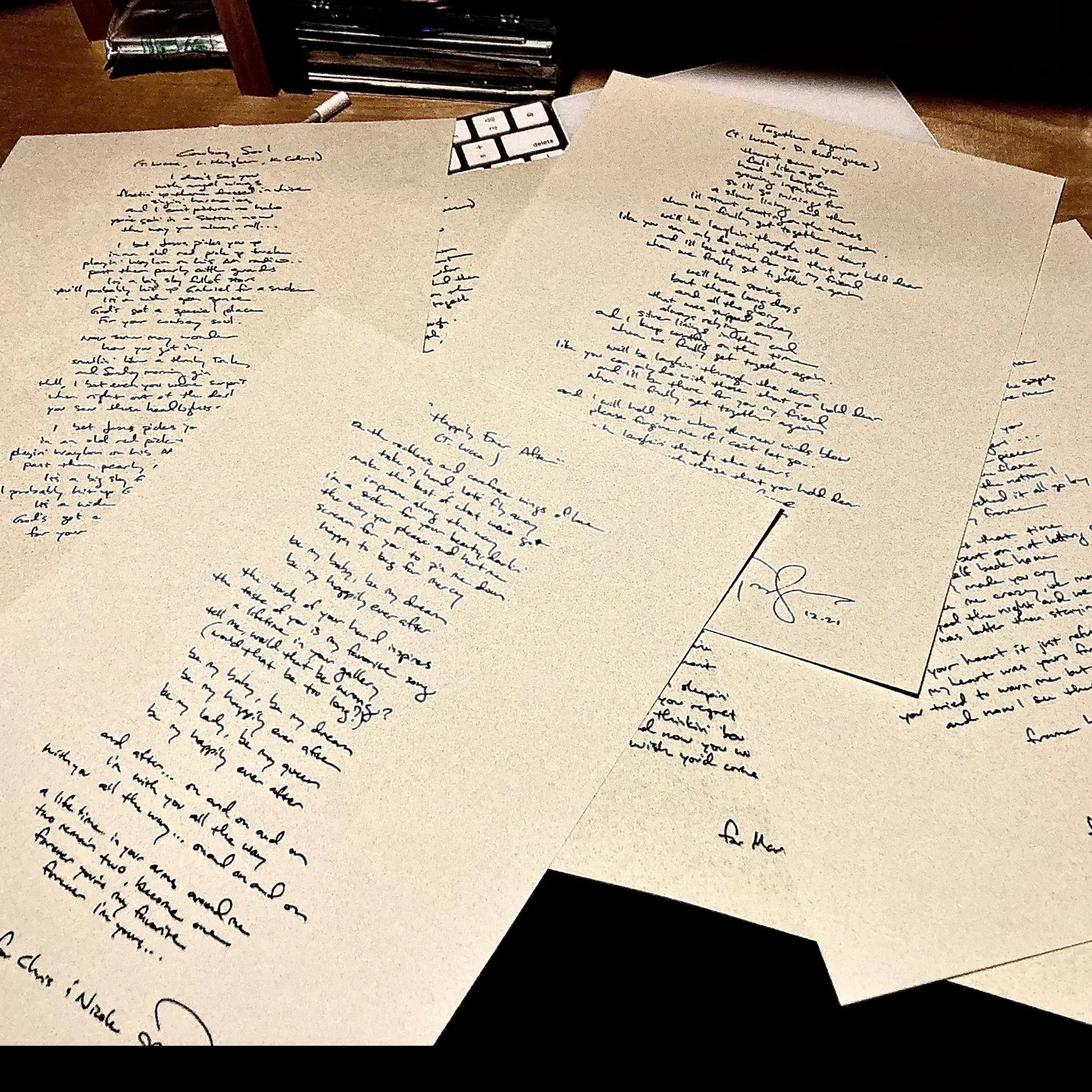 Earth Angel Tony Lucca - Handwritten Lyrics (PRESALE 11/01/22)