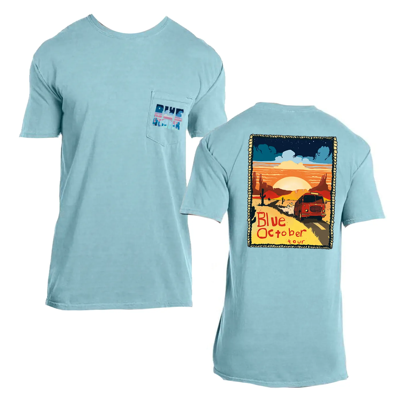 Blue October - Desert Tourbus Pocket Tee (Blue)