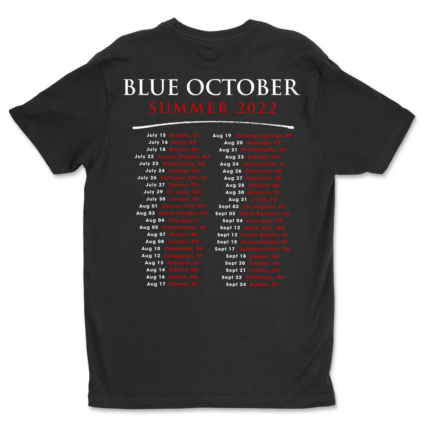 Blue October - Summer 2022 Tour Tee