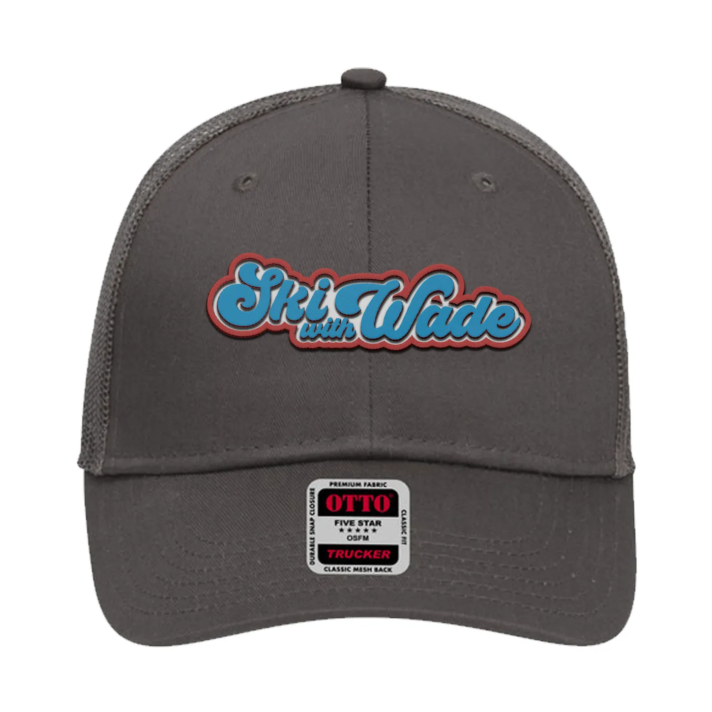 Ski With Wade - Charcoal Trucker Hat With Patch