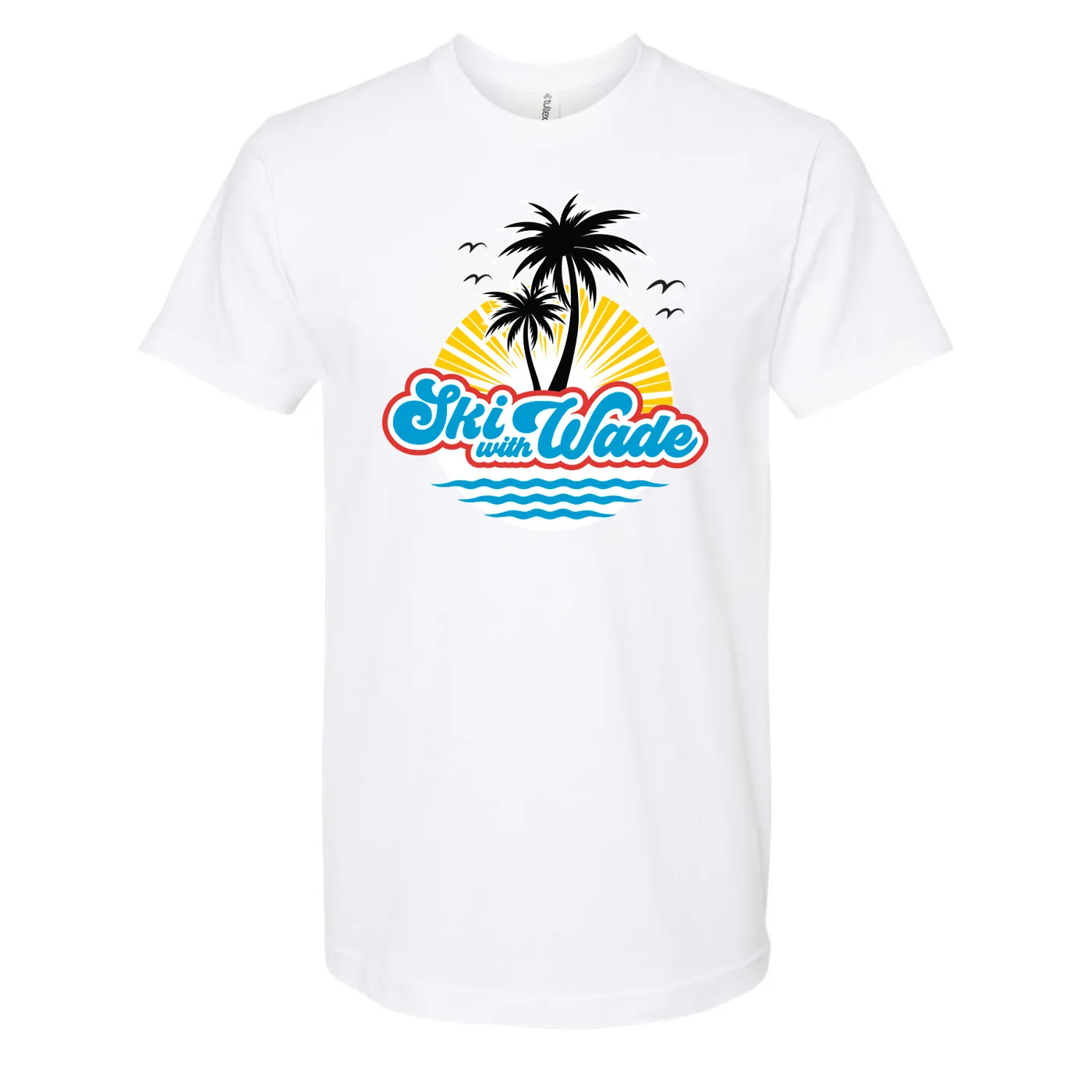 Ski With Wade - White Sunset Tee