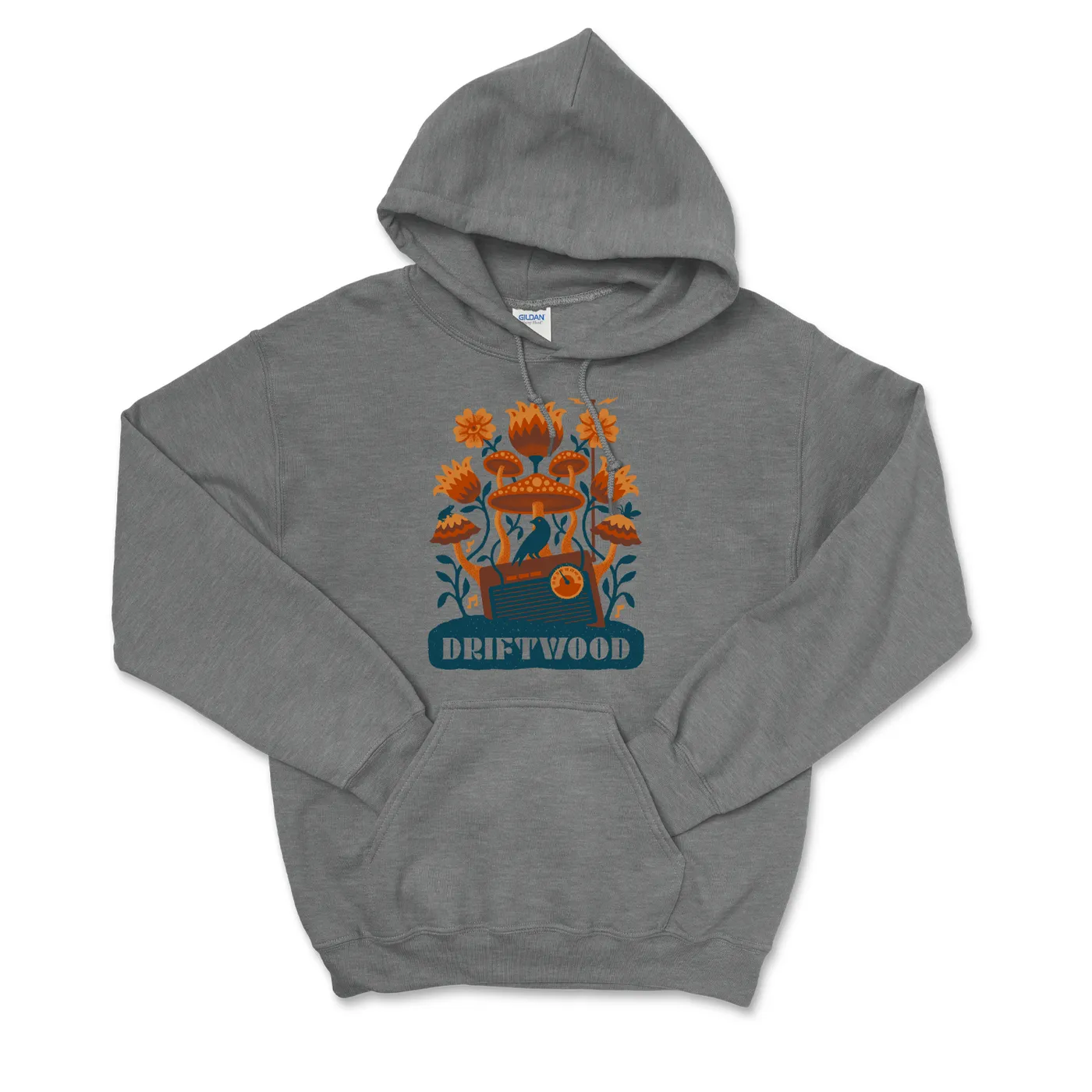 Driftwood - Mushroom Logo Hoodie - Heather Grey