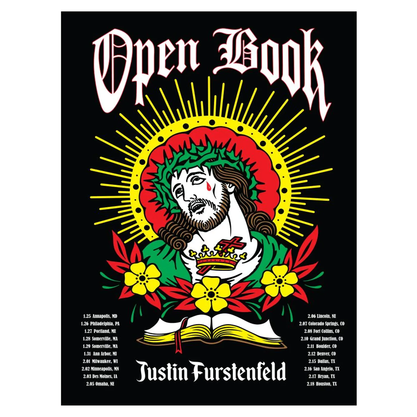 Justin Furstenfeld - Open Book 2018 Winter Tour Poster (Autographed)