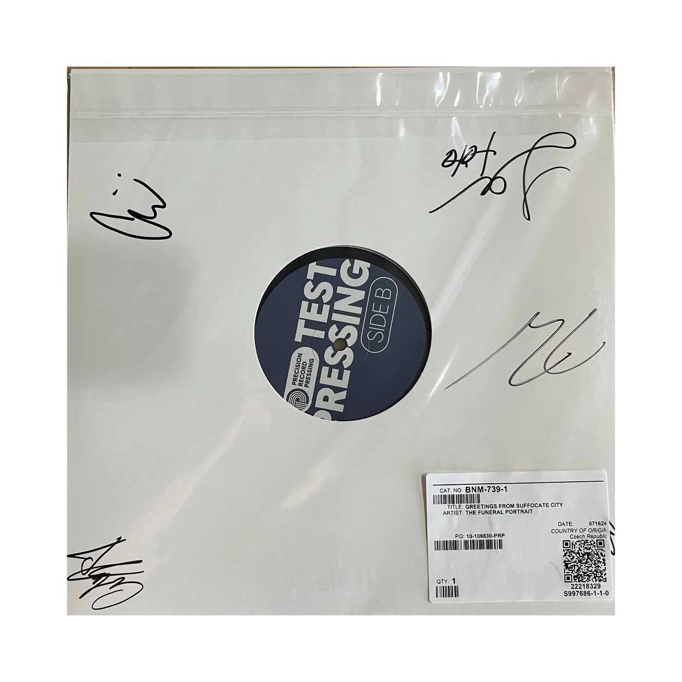 The Funeral Portrait - Bnm The Funeral Portrait - Greetings From Suffocate City Signed Test Pressing