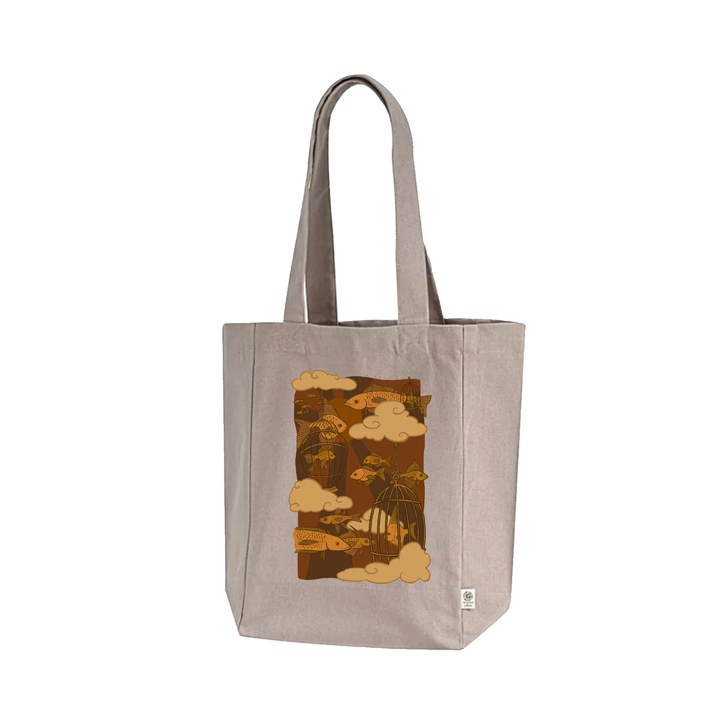 Fish in a Birdcage - Recycled Cotton Tote Bag