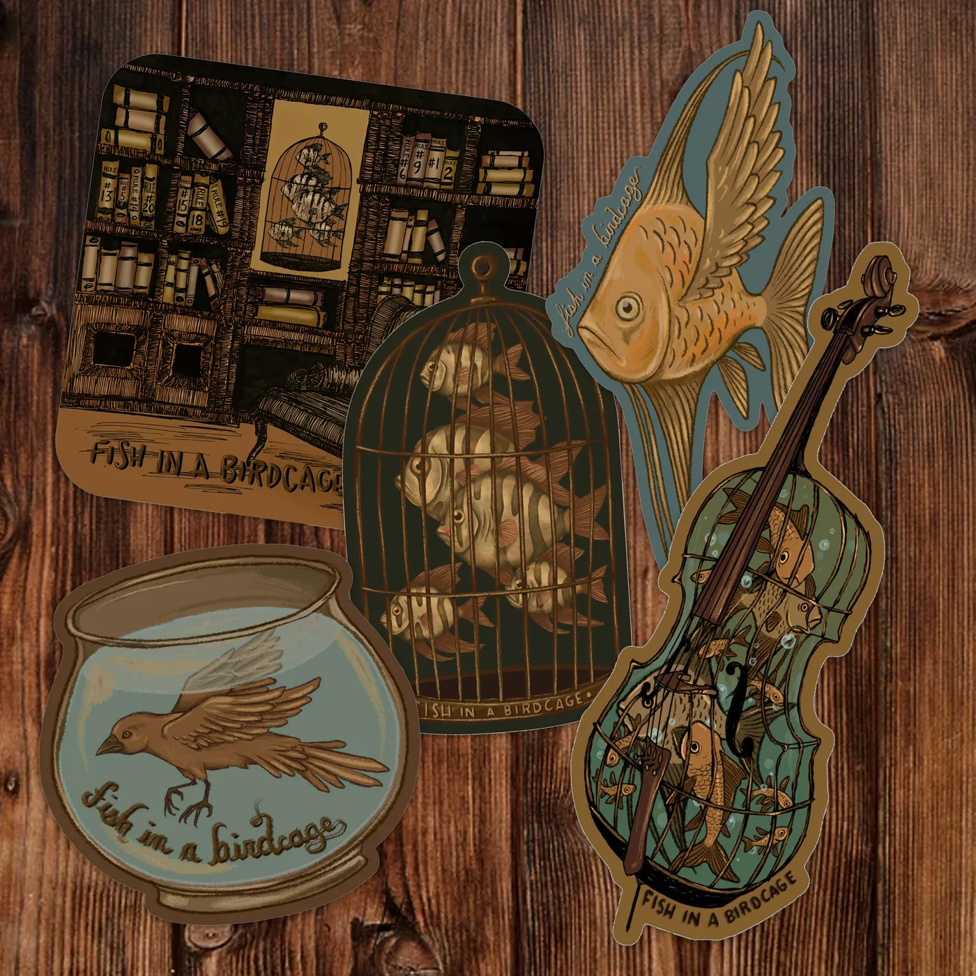 Fish in a Birdcage - Sticker Pack
