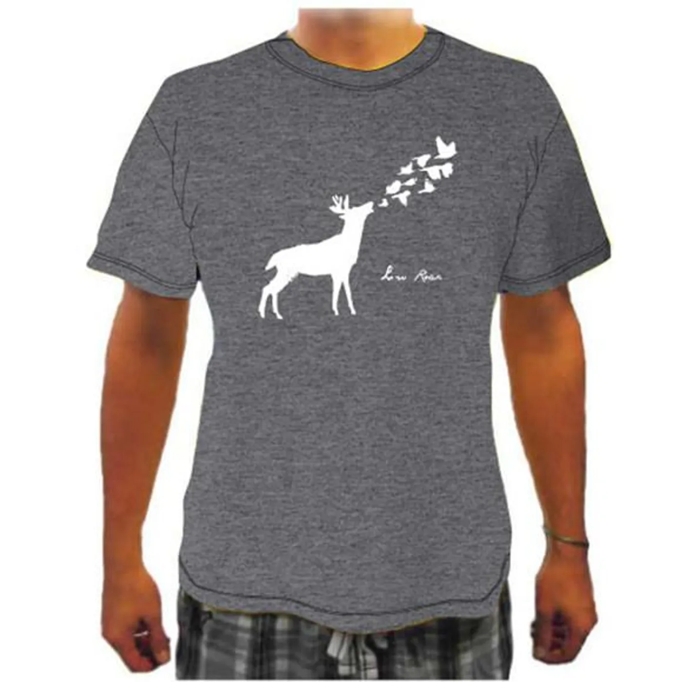 Low Roar - Deer  and  Birds Unisex Grey T-Shirt