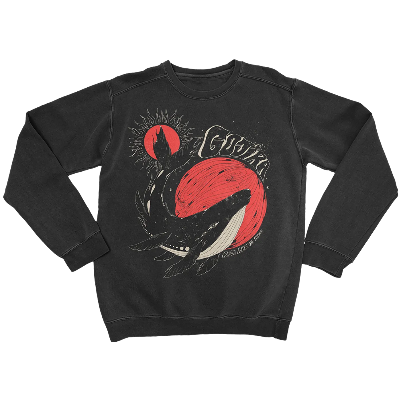 Gojira Whale Sun Moon Crewneck Sweatshirt