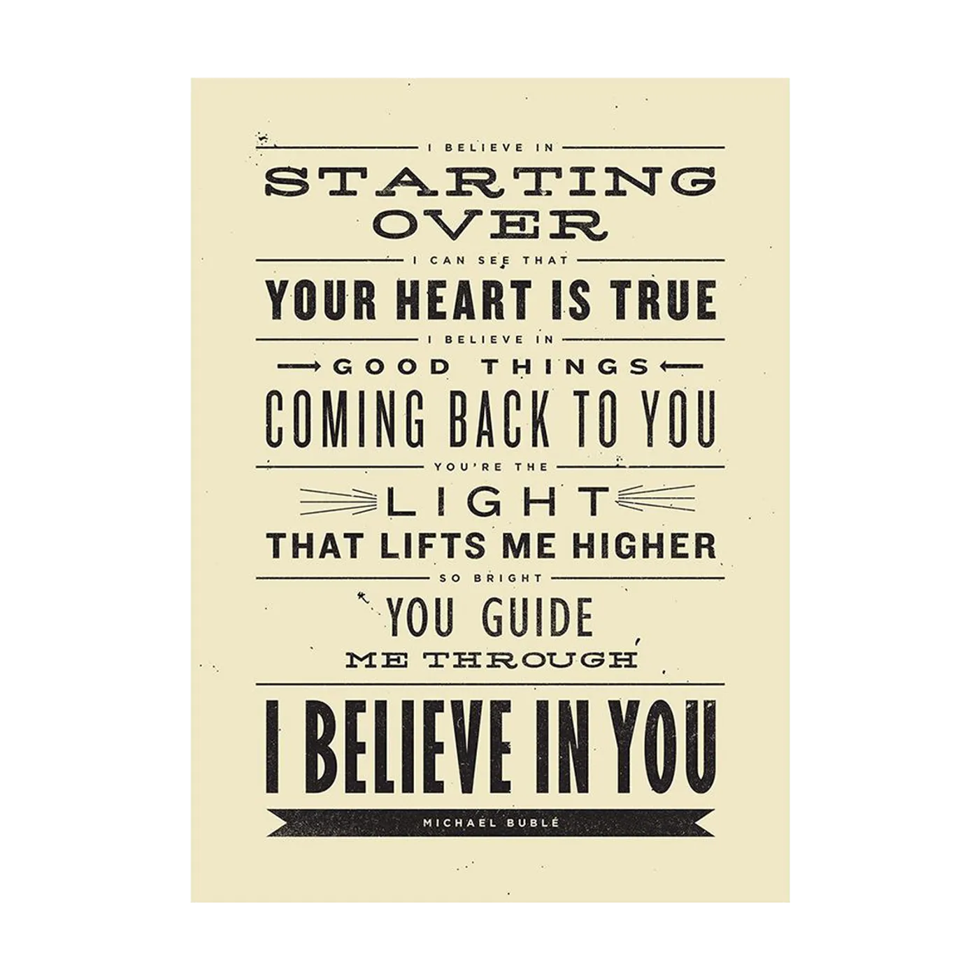 Michael Bublé  Believe Print Metal Garage Sign