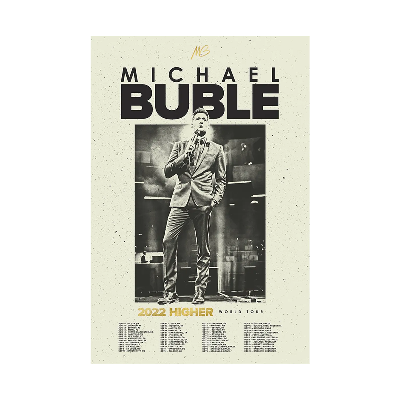 Michael Bublé Higher World Tour 2022 Poster