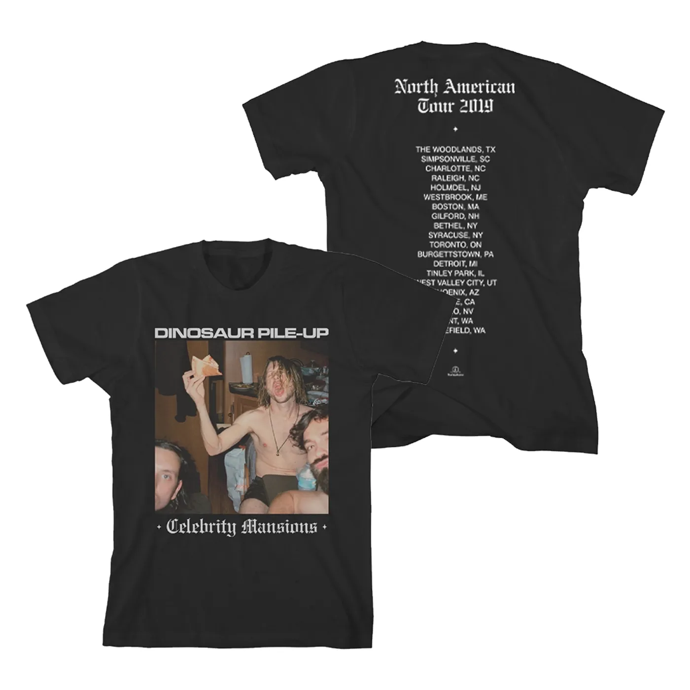 Dinosaur Pile-Up Celebrity Mansions 2019 Tour T-Shirt