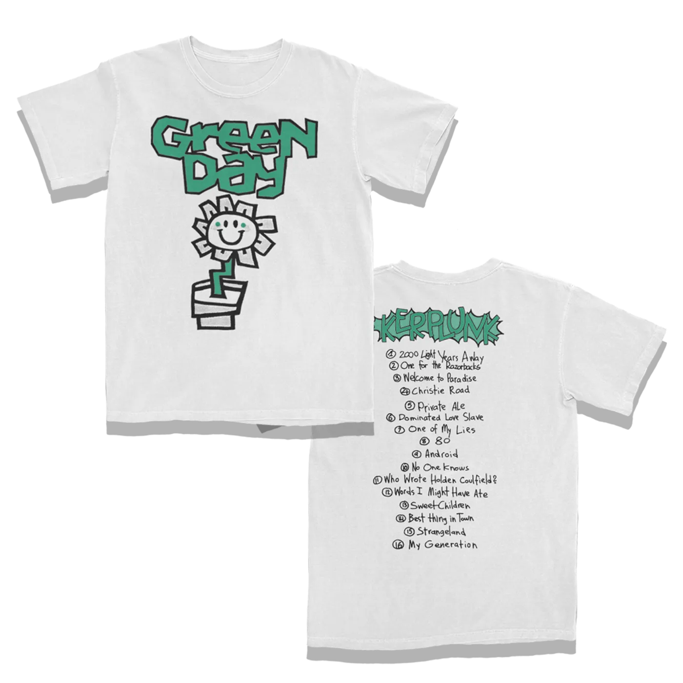 Green Day Kerplunk Flower Tracklist T-Shirt
