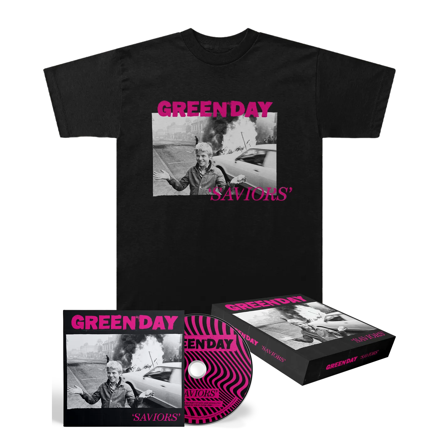 Green Day SAVIORS Shirt + CD Box Set