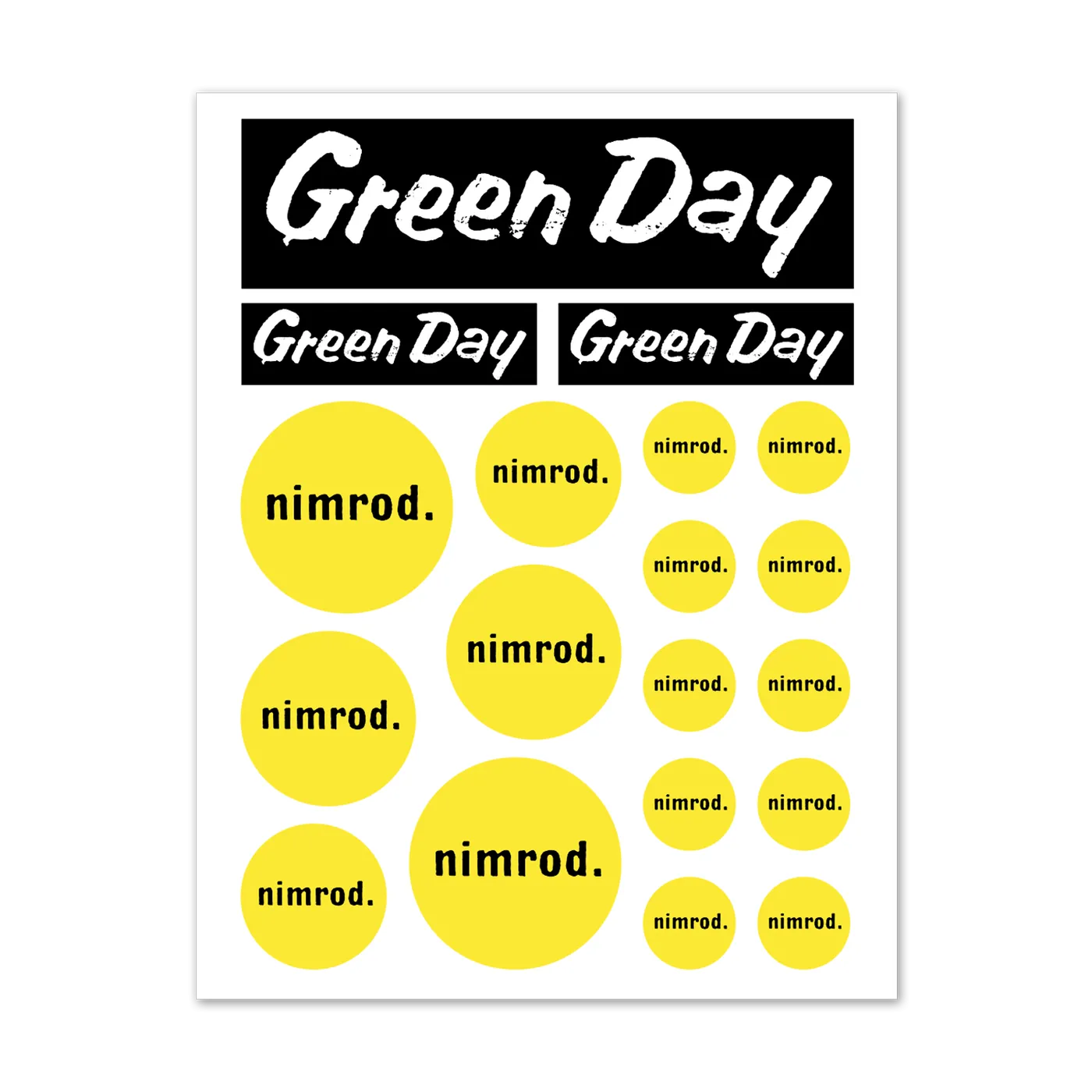 Green Day Nimrod Sticker Sheet