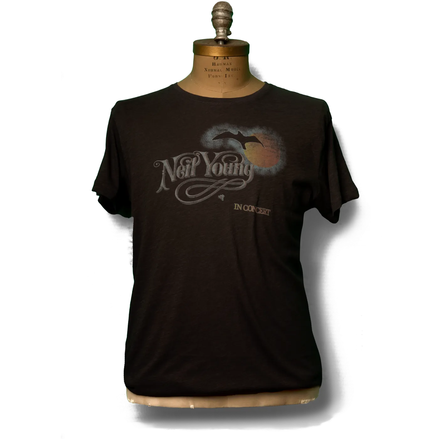 Neil Young Soft Organic Vintage In Concert Men’s Black T-Shirt