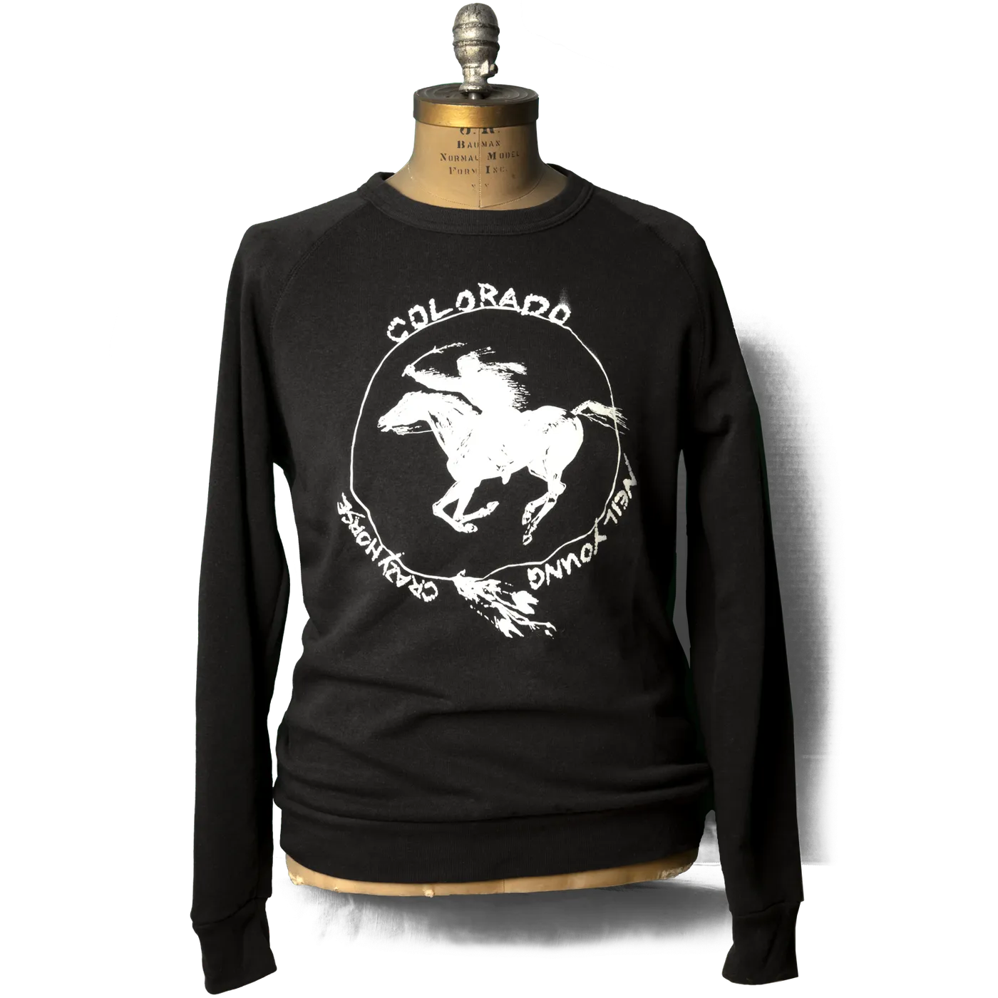 Neil Young  Soft Organic Colorado Crazy Horse Black Crewneck