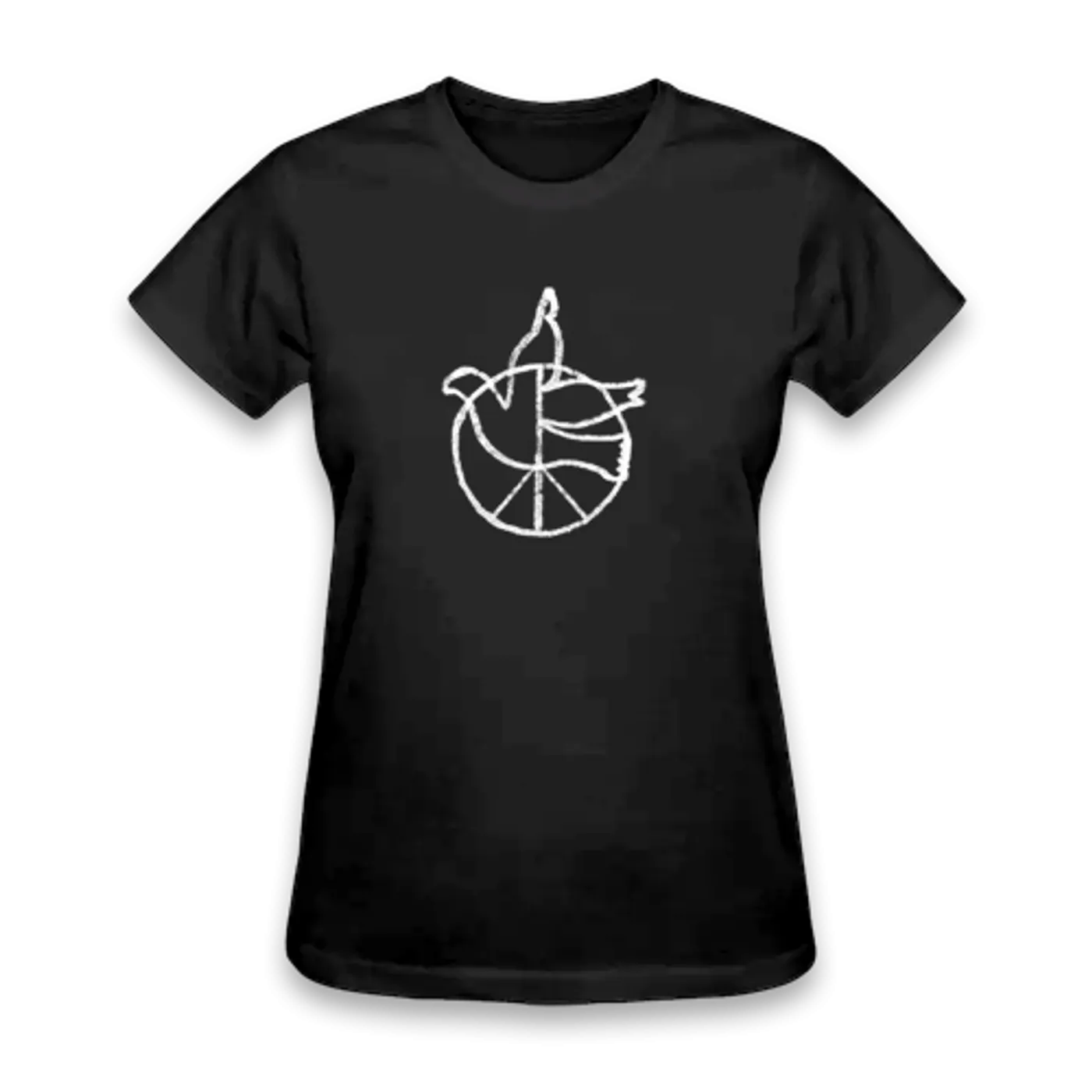 Neil Young Peace Dove Black T-shirt Ladies