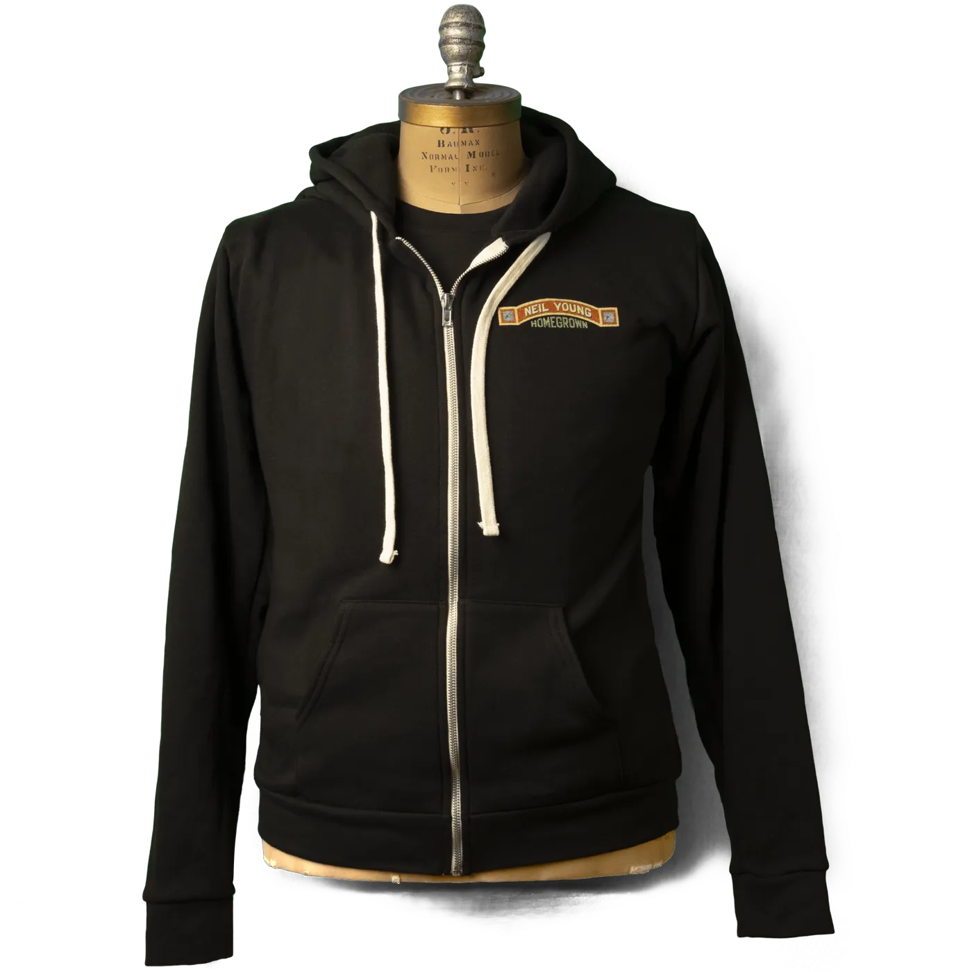 Neil Young  Soft Organic Homegrown Black Zip Up Hoodie