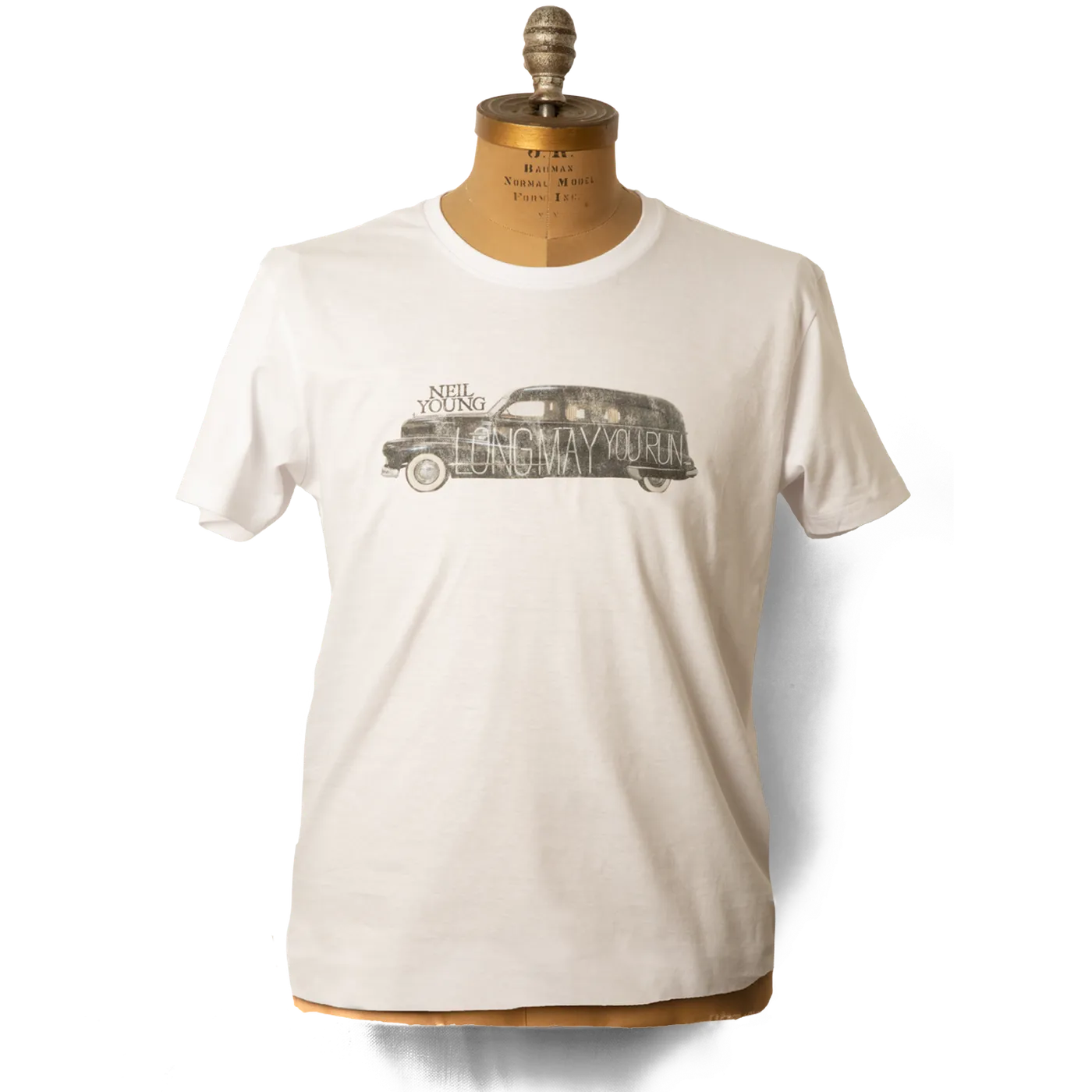 Neil Young  Soft Organic Long May You Run Men's White T-Shirt