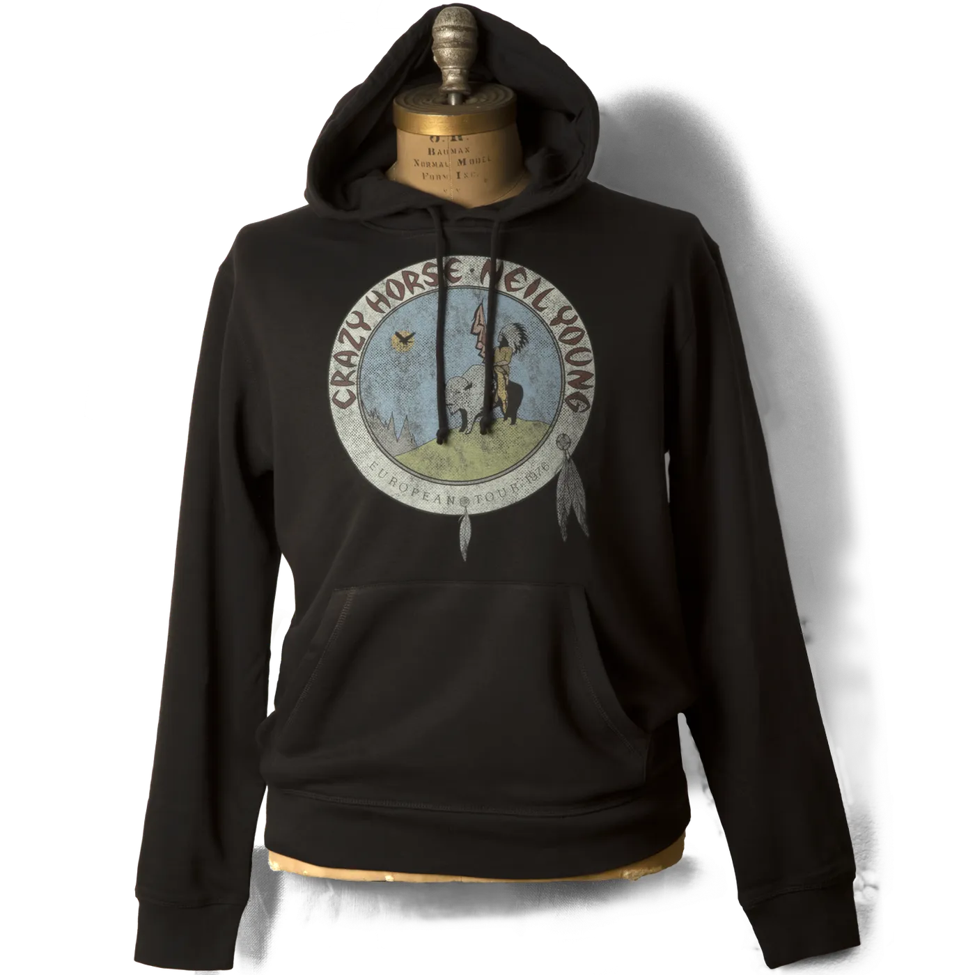 Neil Young Soft Organic Vintage NYCH Euro Tour Black Sweatshirt
