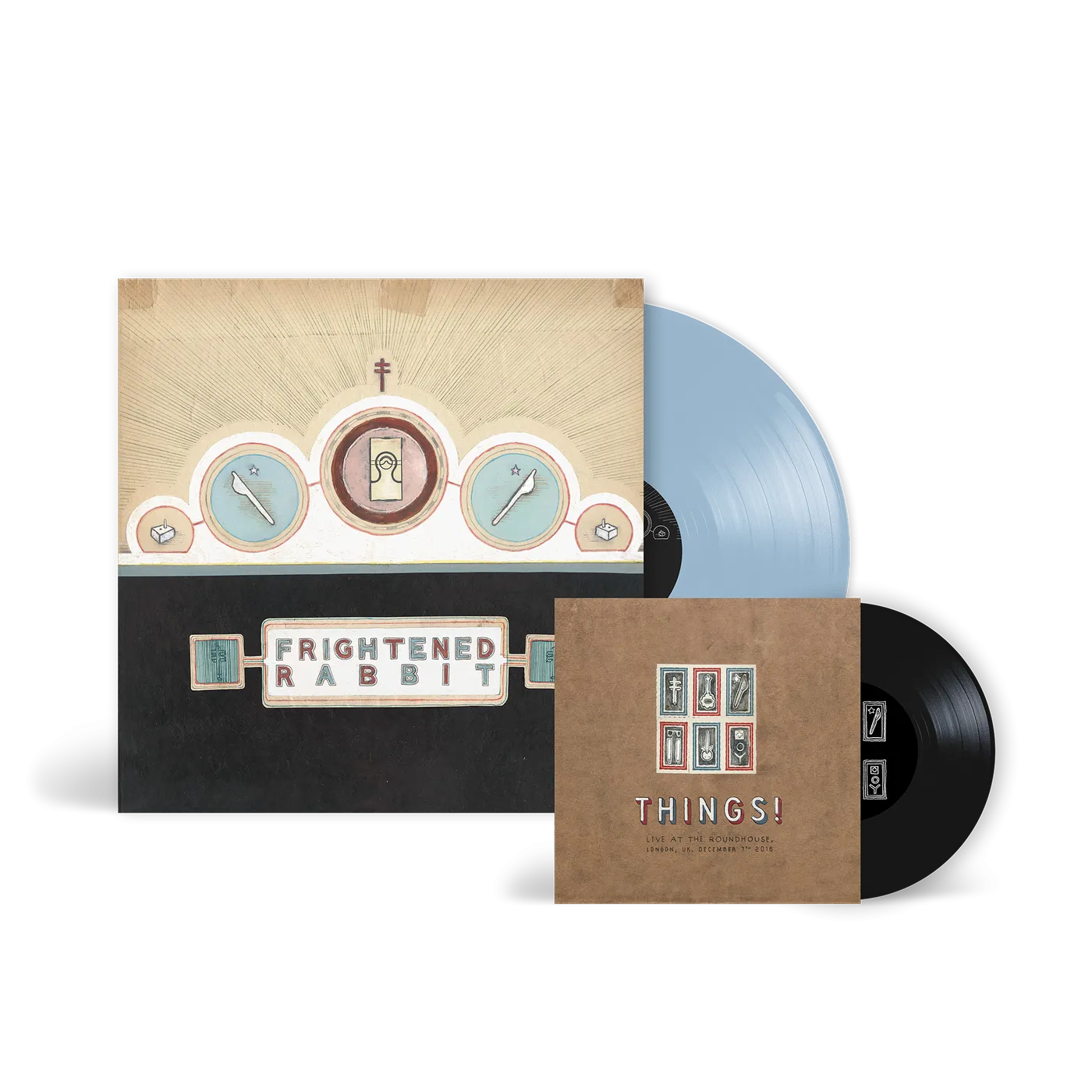 Frightened Rabbit Winter of Mixed Drinks Blue Vinyl and bonus 7""