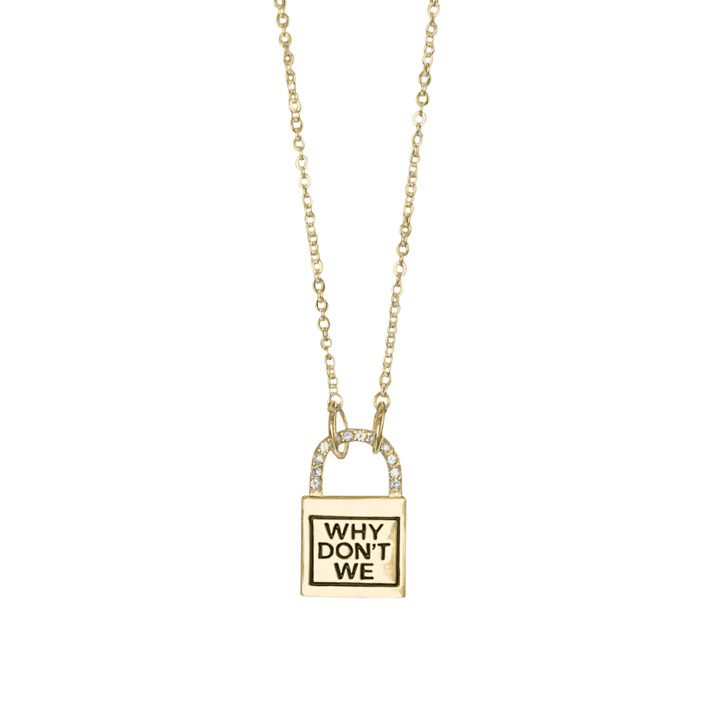 Why Don't We Initial Lock Gold Necklace Gold